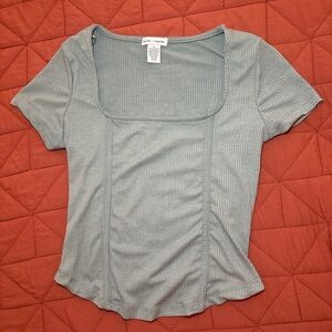 Women's Ribbed Square Neck Top - Blue